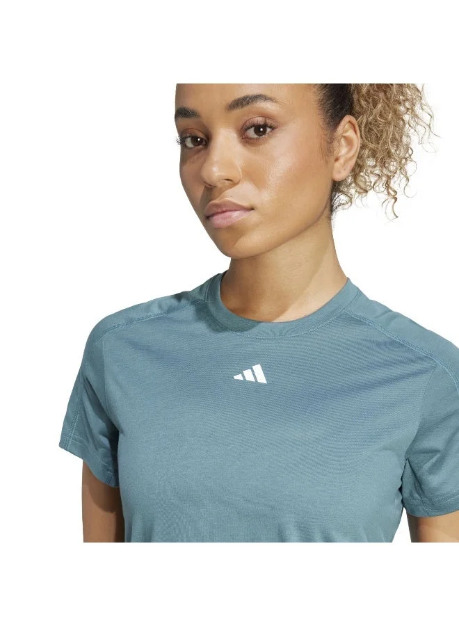 اديداس تي شيرت وي كرو أخضر نسائي قصير الأكمام